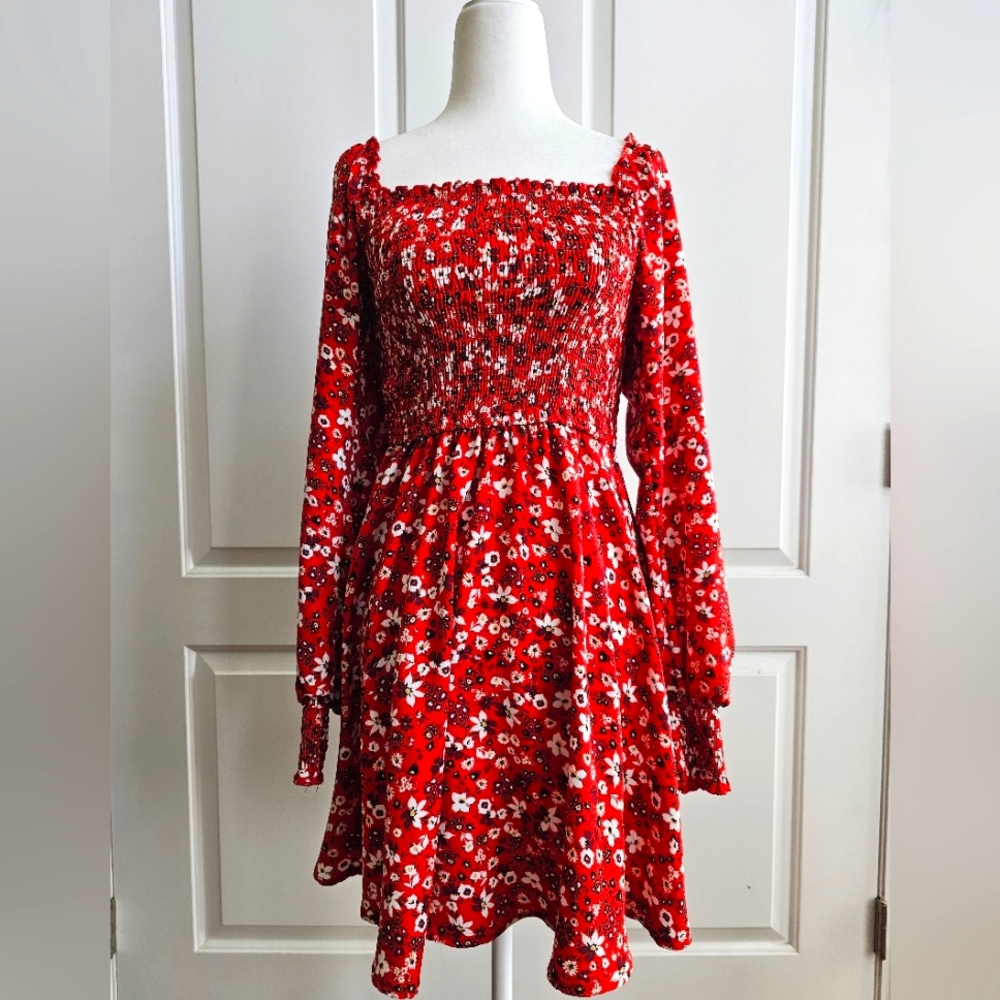 Band of Gypsies Red Floral Dress Small